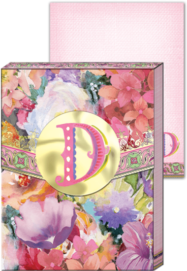 Monogram - Punch Studio Everyday Wildflowers Monogram Mini Pocket (600x600), Png Download