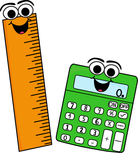 Mathematics Clipart Calculator - Calculator And Ruler Clipart (452x500), Png Download
