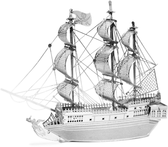 Metal Earth Ships - Metal Earth Models Black Pearl (600x498), Png Download