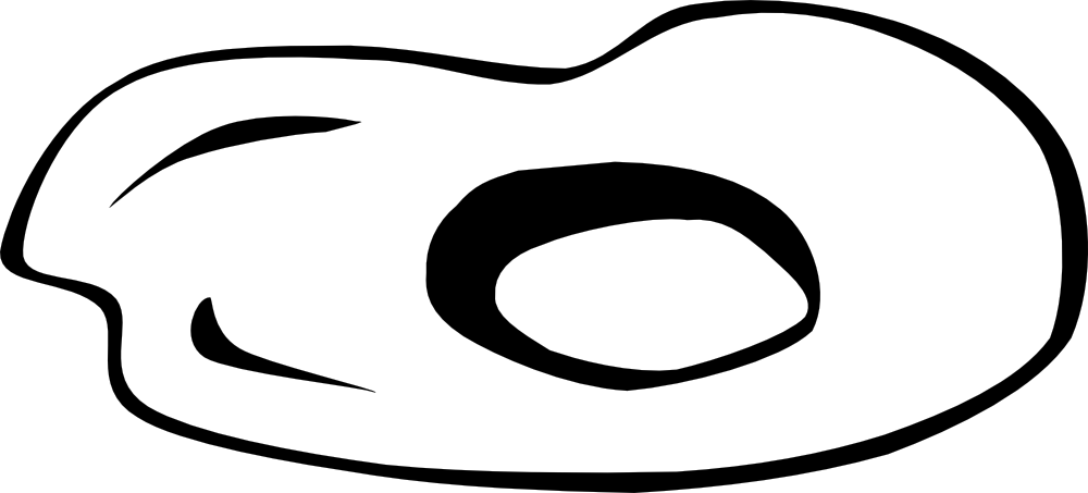 Onlinelabels Clip Art - Black And White Fried Egg (1000x453), Png Download