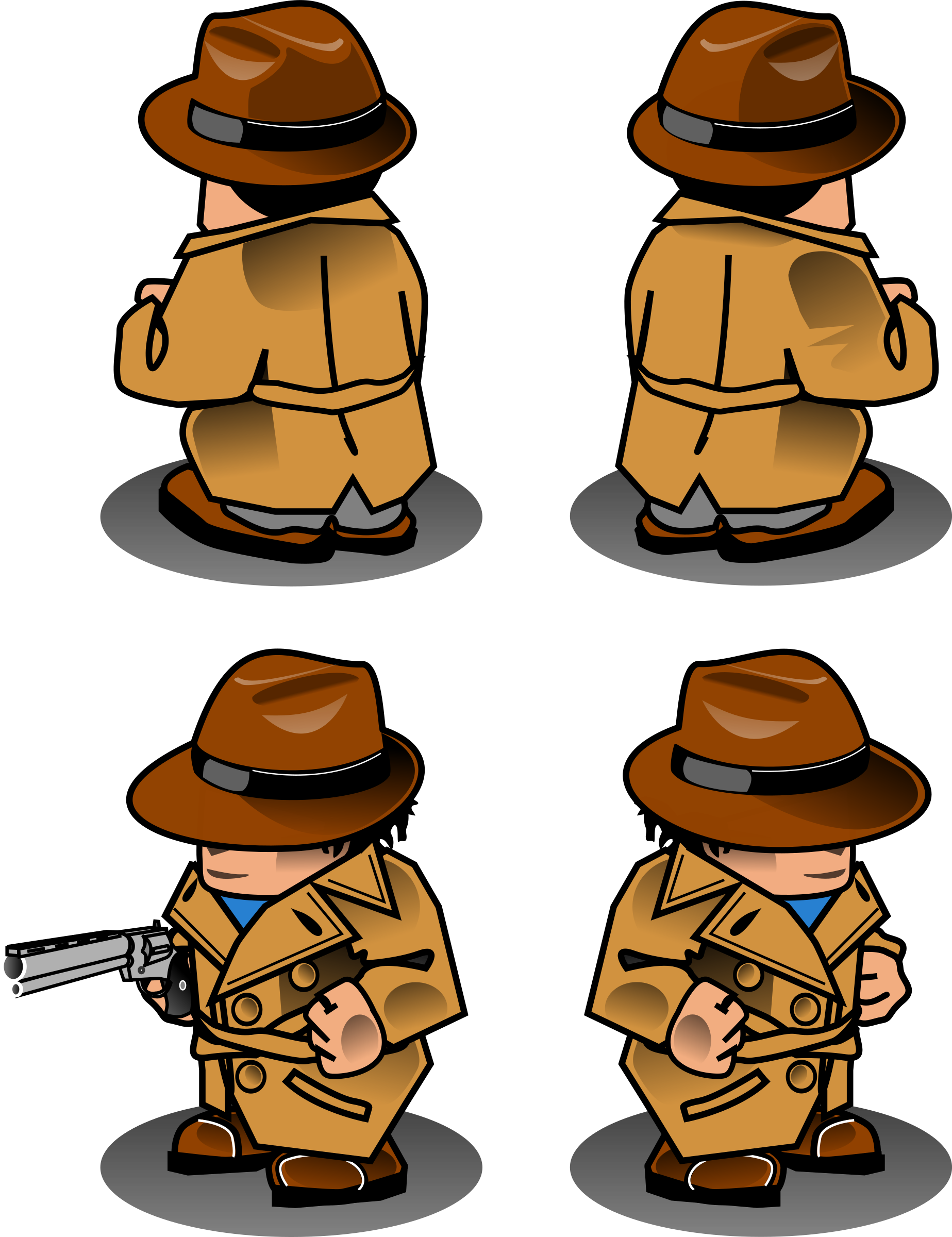 This Free Icons Png Design Of Noir Detective Sprite (1847x2400), Png Download
