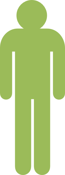 Boy Stick Figure Green Clip Art - Colored Stick Figure Png (222x592), Png Download