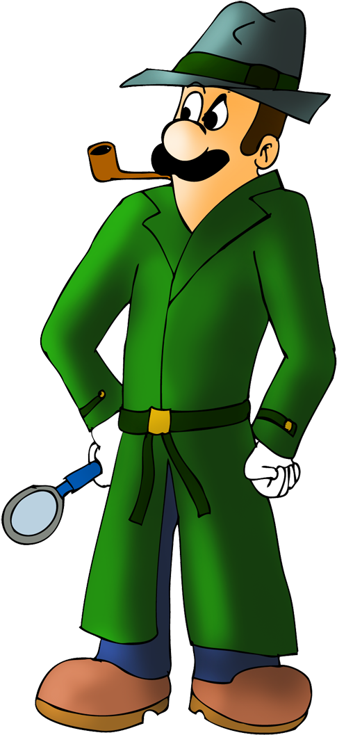 Luigi The Private Detective By Zefrenchm - Detective Mario (754x1200), Png Download
