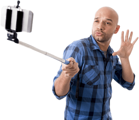 Free Icons Png - Man Taking Selfie Png (485x418), Png Download