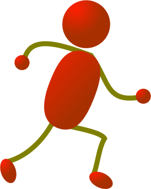 Stick Person Running Clipart Free Images - Stick Person Red (600x750), Png Download