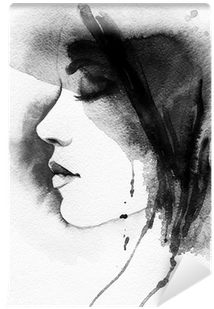 Woman Portrait - Art Print: Ismagilova's Woman Portrait .abstract Watercolor (400x400), Png Download