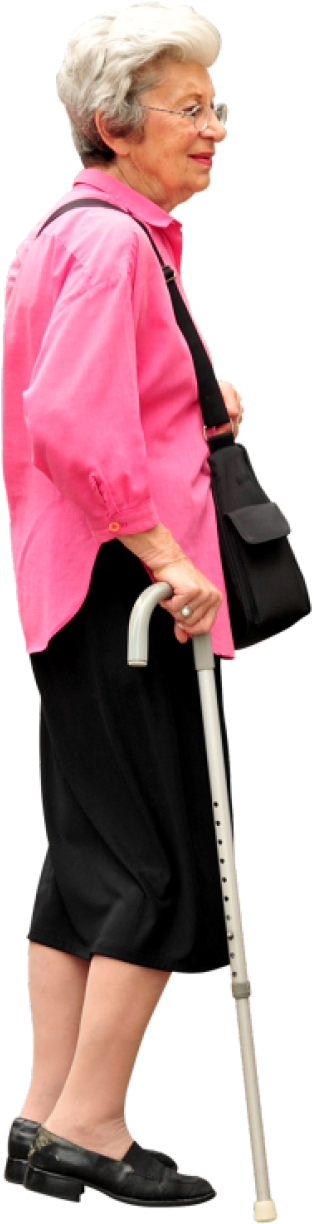 Elderly Lady With Walking Stick Ed Yourdon/cc Attribution - Old People Png (241x750), Png Download