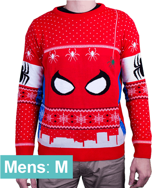 Spiderman Christmas Men's Jumper - Christmas Sweater Spider Man (600x600), Png Download