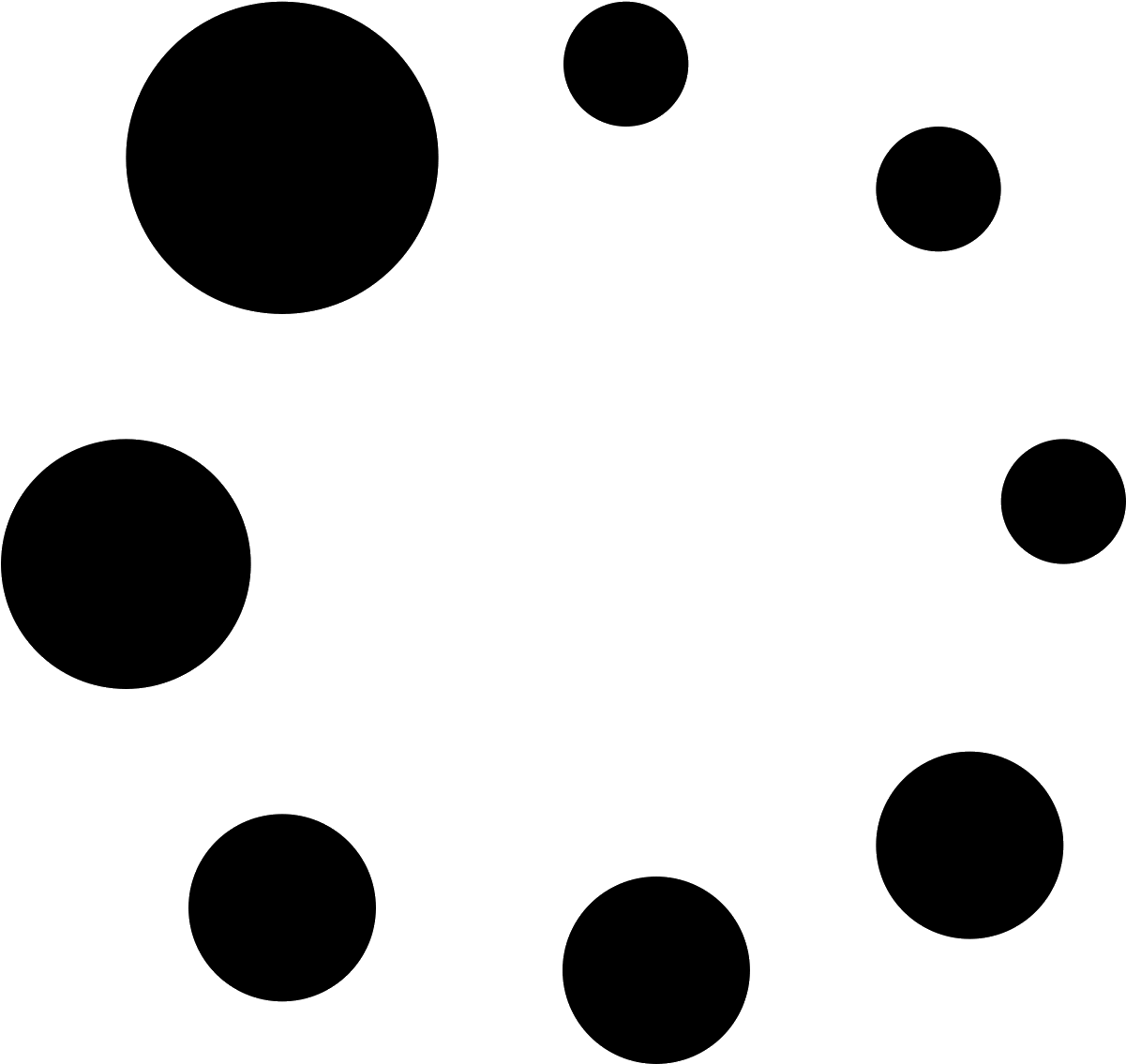 There Are 8 Small Circles Arranged In A Circle - Circle (1600x1600), Png Download