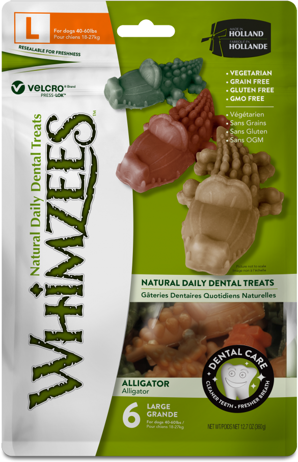 Whimzees Alligator Small Dental Dog Treat Natural Gluten (729x1000), Png Download