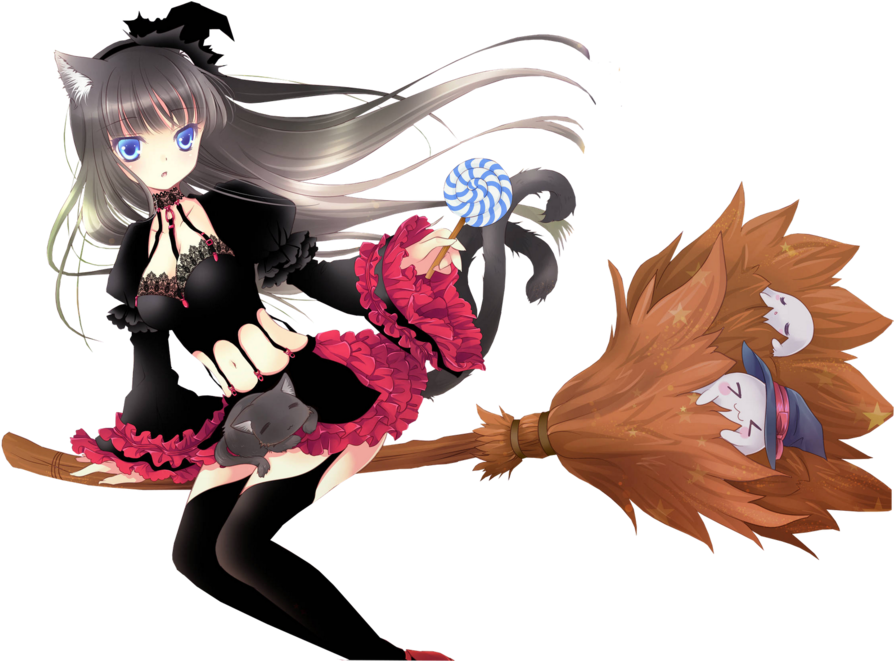 Halloween Anime Png - Neko Halloween Anime (900x660), Png Download