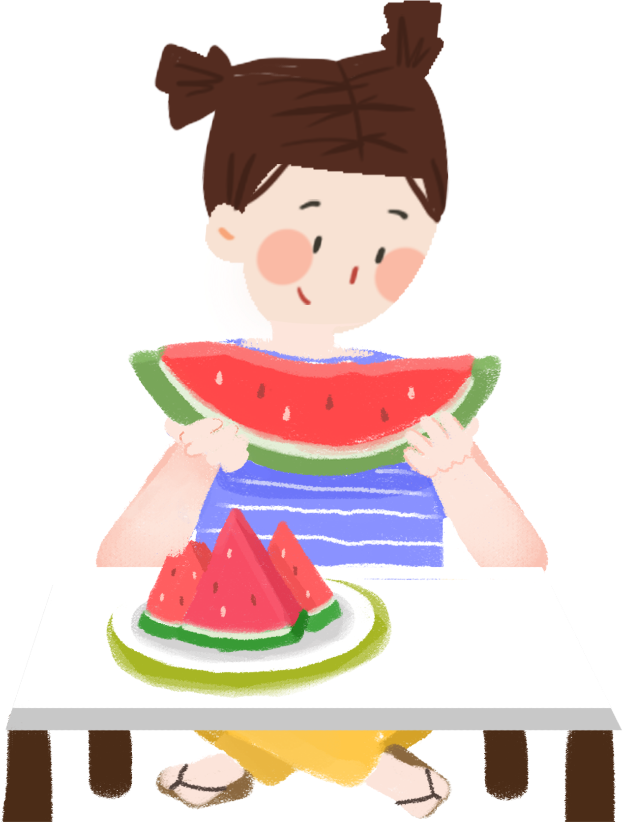 Cartoon Cute Girl Person Png And Psd - Cartoon (2000x2000), Png Download