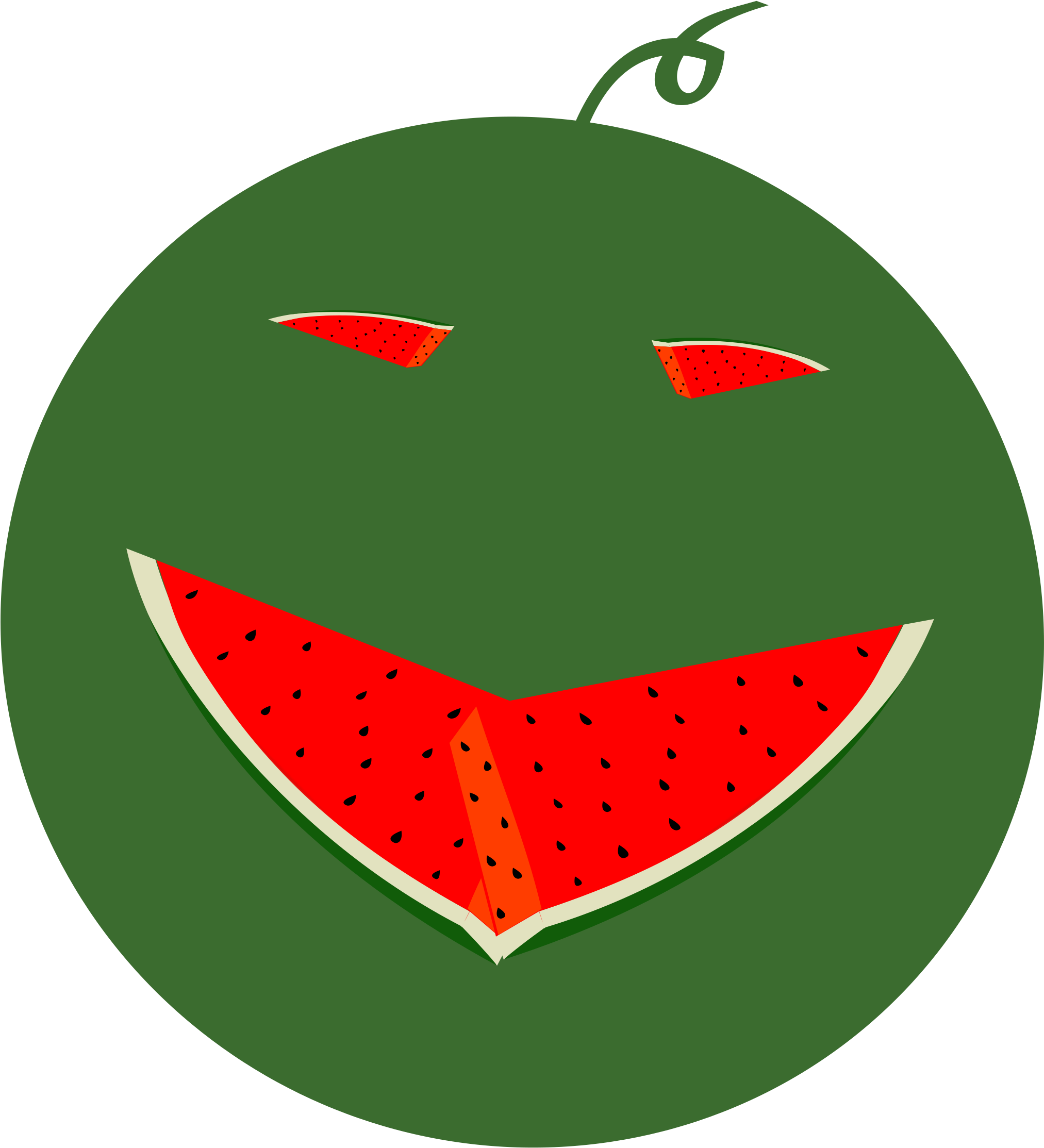 This Free Icons Png Design Of Watermelon-face (2400x2400), Png Download