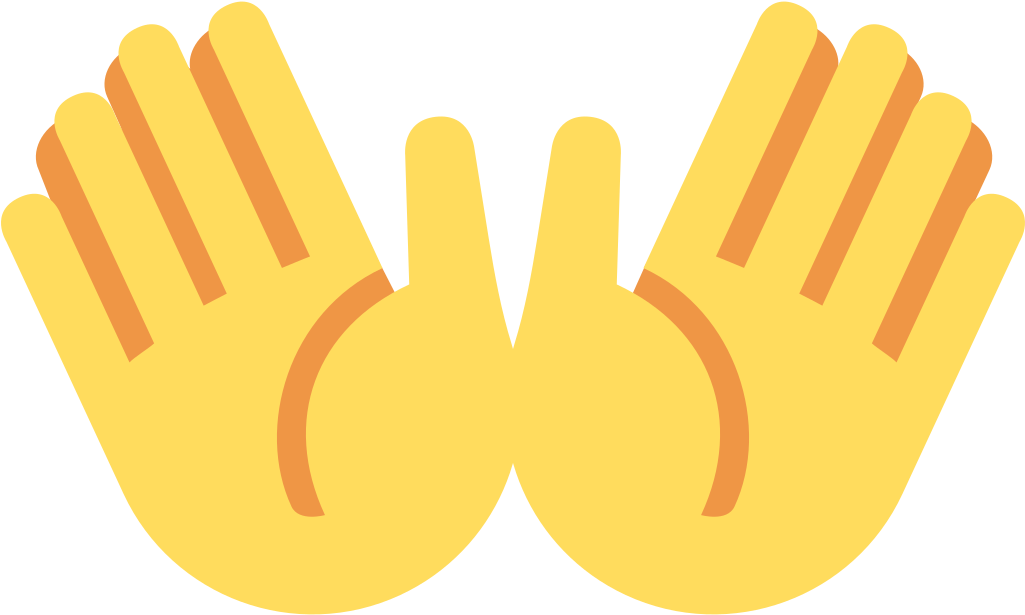 Blushing Emoji With Hands - Open Hand Emoji (1024x1024), Png Download