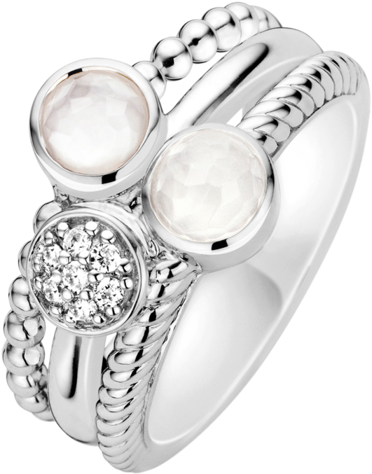 Ti Sento Aanschuifringen Wit (750x750), Png Download