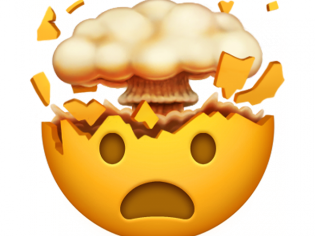 Hand Emoji Clipart Emoji Faces - Apple Mind Blown Emoji (640x480), Png Download