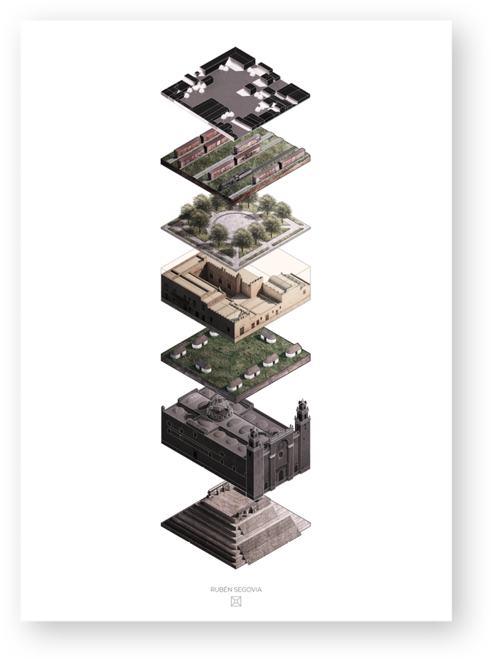 Architectural Collage Ii Architectural - Picture Frame (1024x1024), Png Download
