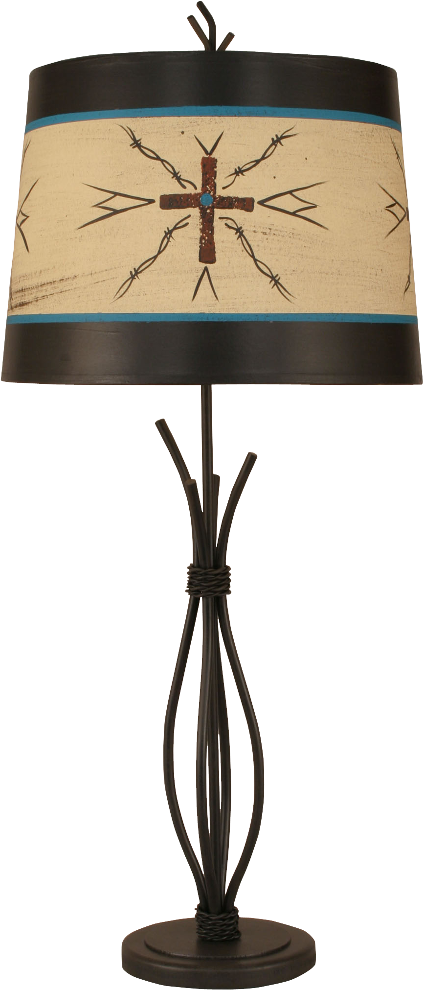 Kodiak Iron Stack Table Lamp W/ Cross Shade - Lampshade (1500x2100), Png Download