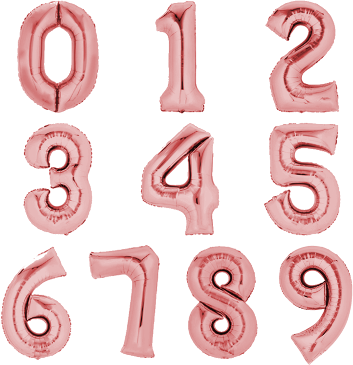 Foil Balloon 80 Cm Rose Gold Numbers Balloon Birthday - Anagram Numbers (768x768), Png Download