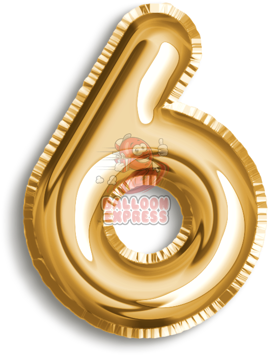Number 6 Foil - Number 6 Balloon Png (891x861), Png Download