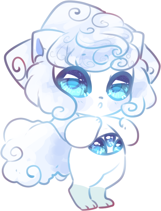 Alolan Vulpix Eye Eater - Cartoon (561x728), Png Download
