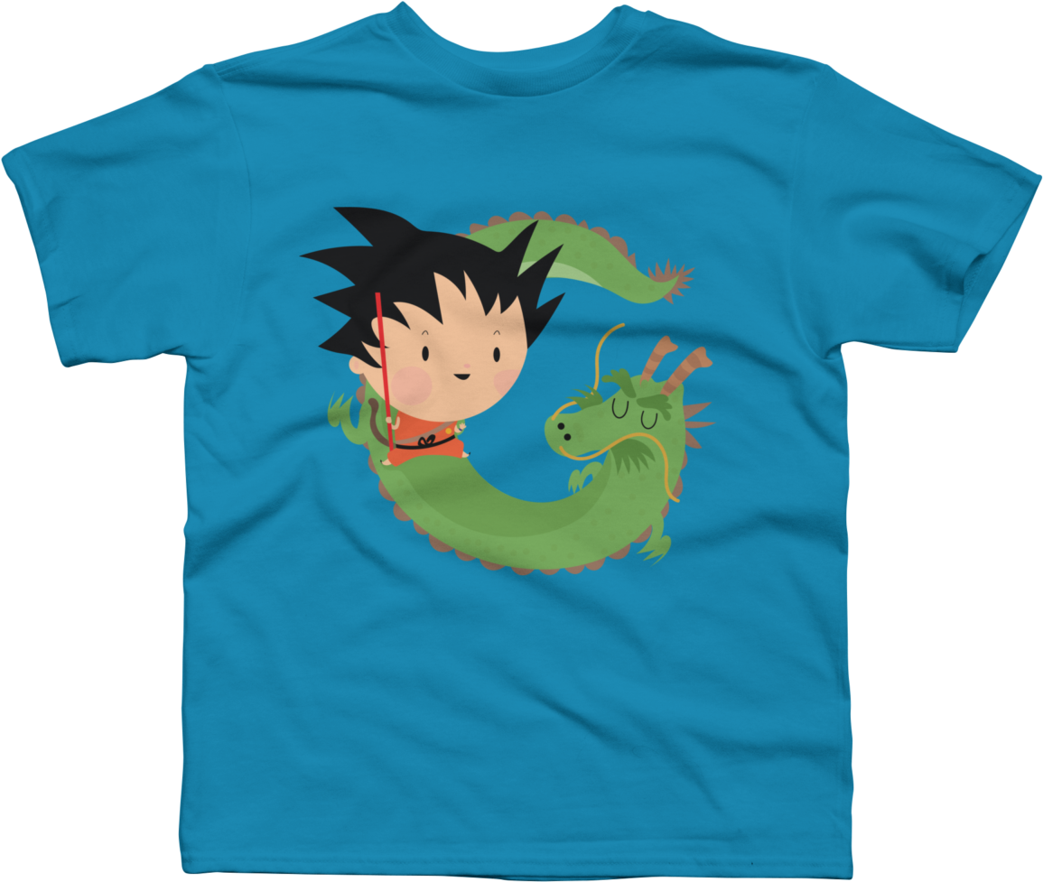 Goku Boy's T-shirt Goku Is A Cozy Ring Spun Cotton - T-shirt (1200x1200), Png Download