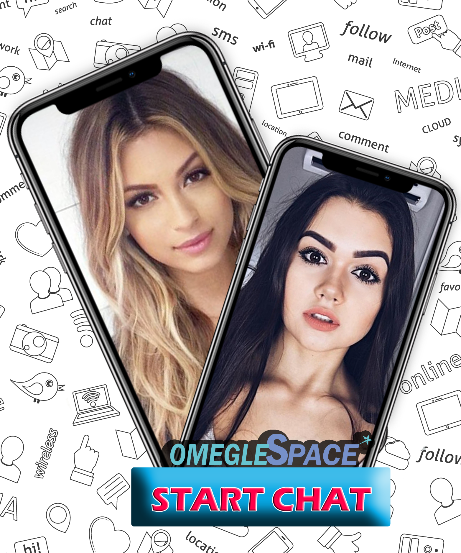 Omegle - Smartphone (1564x1875), Png Download