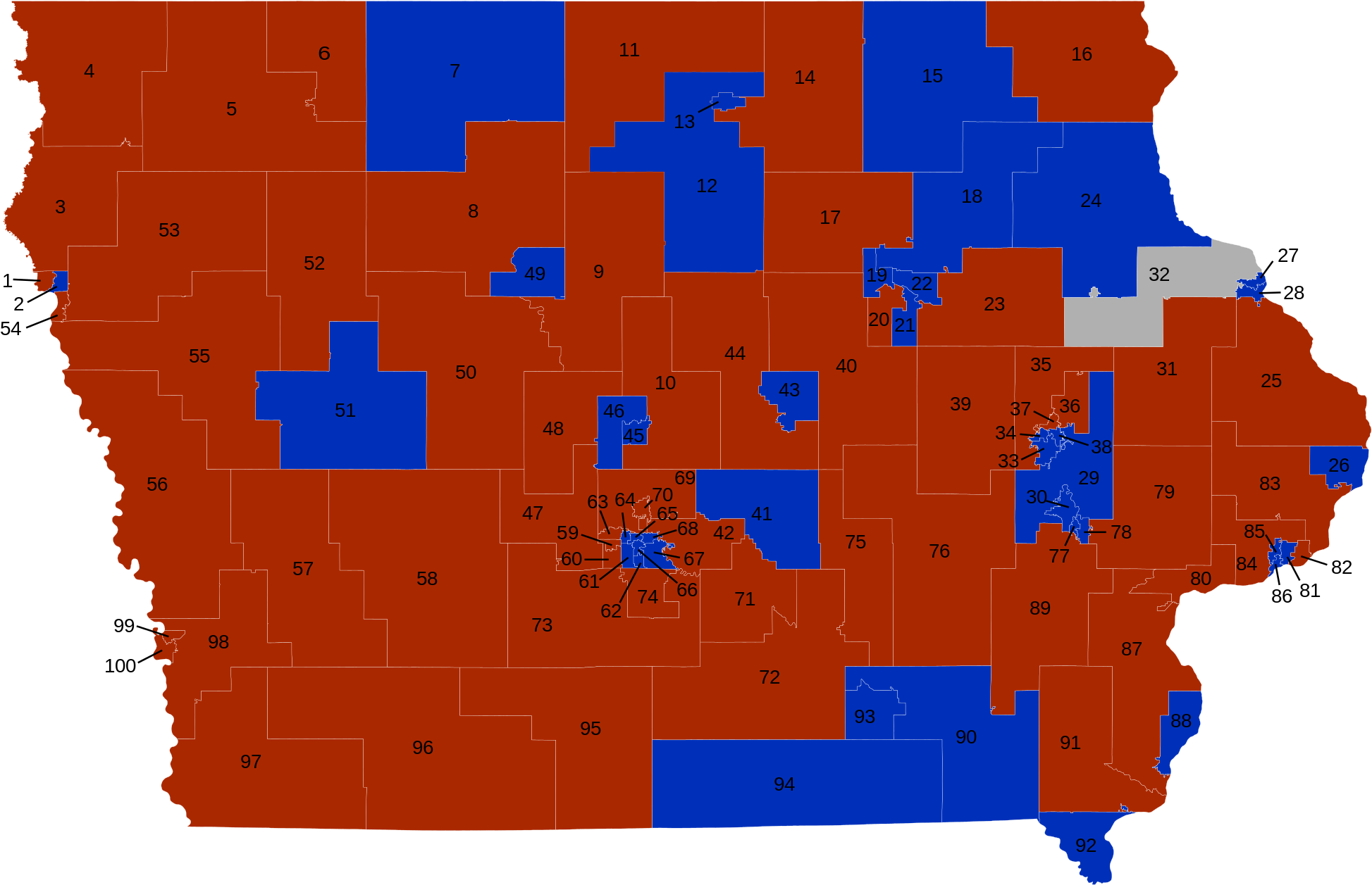 Open - Iowa Blue State (2000x1545), Png Download