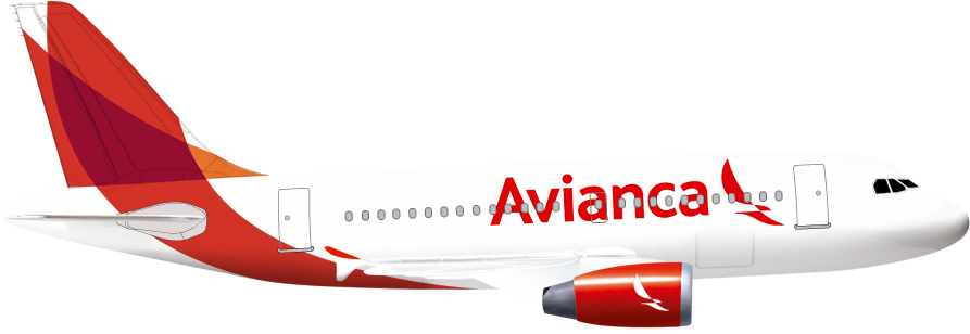 Airbus A318 - Avião Avianca Png (970x400), Png Download