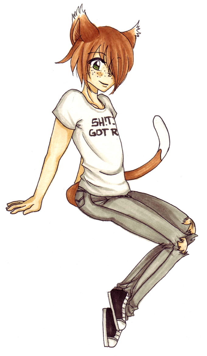 Catboy Bot - Cartoon (681x1172), Png Download