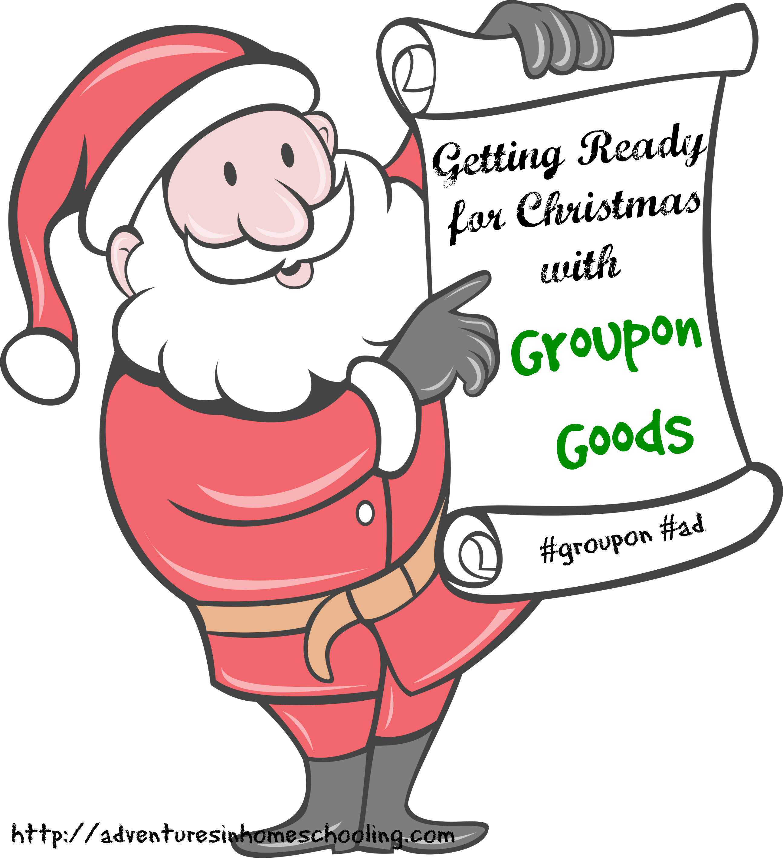 Getting Ready For Christmas With Groupon Goods - Father Christmas Cartoon (2588x2836), Png Download
