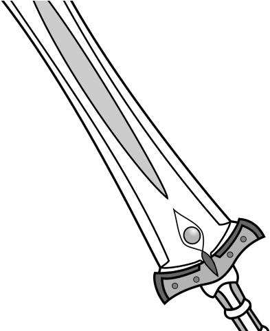 Drawn Sword Great Sword - Line Art (640x480), Png Download