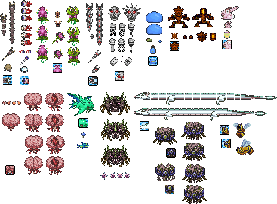 Terraria Light Pets Transparent Background - Terraria Bosses Sprites (941x686), Png Download