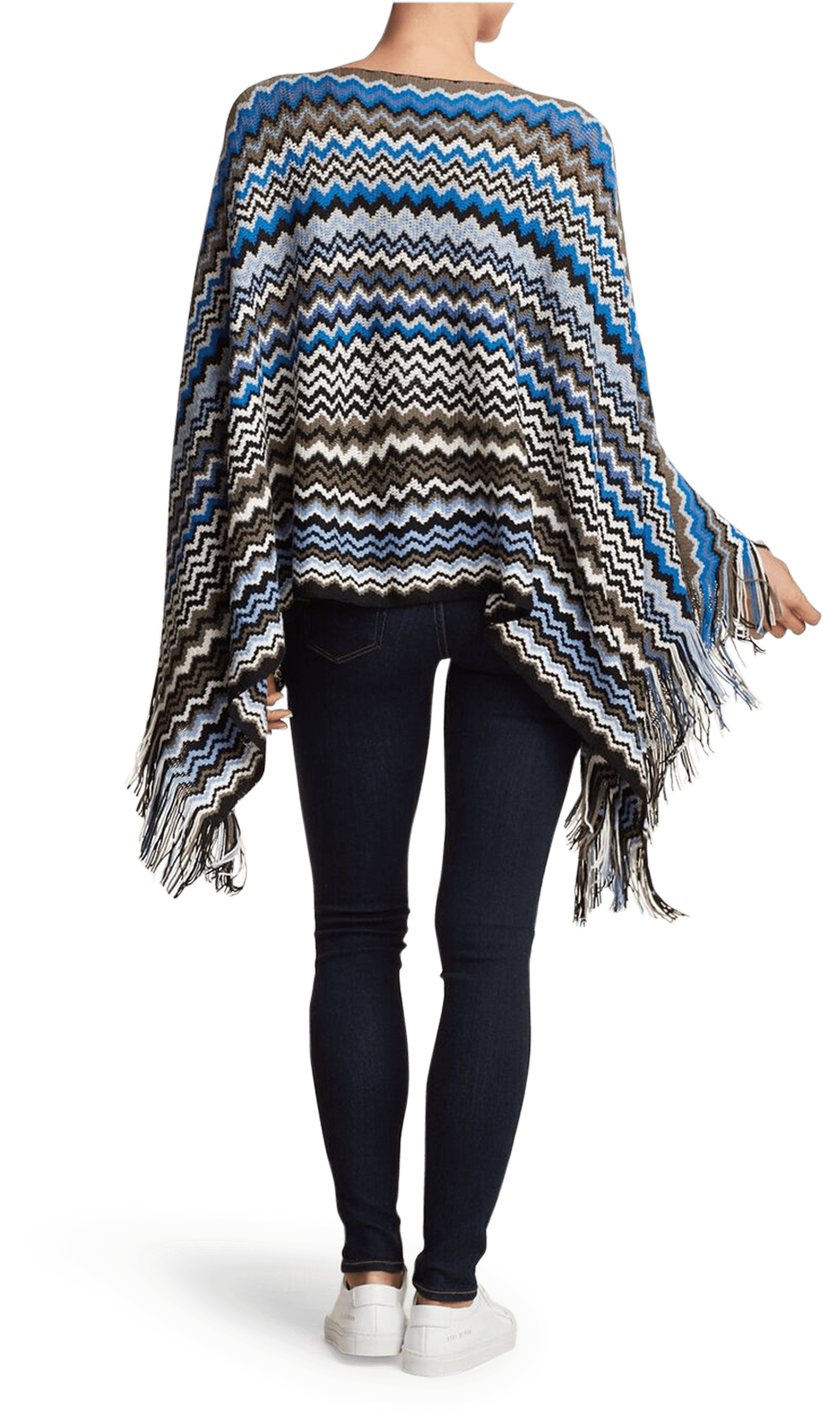 Zig Zag Fringe Poncho Missoni - Woolen (2250x3000), Png Download