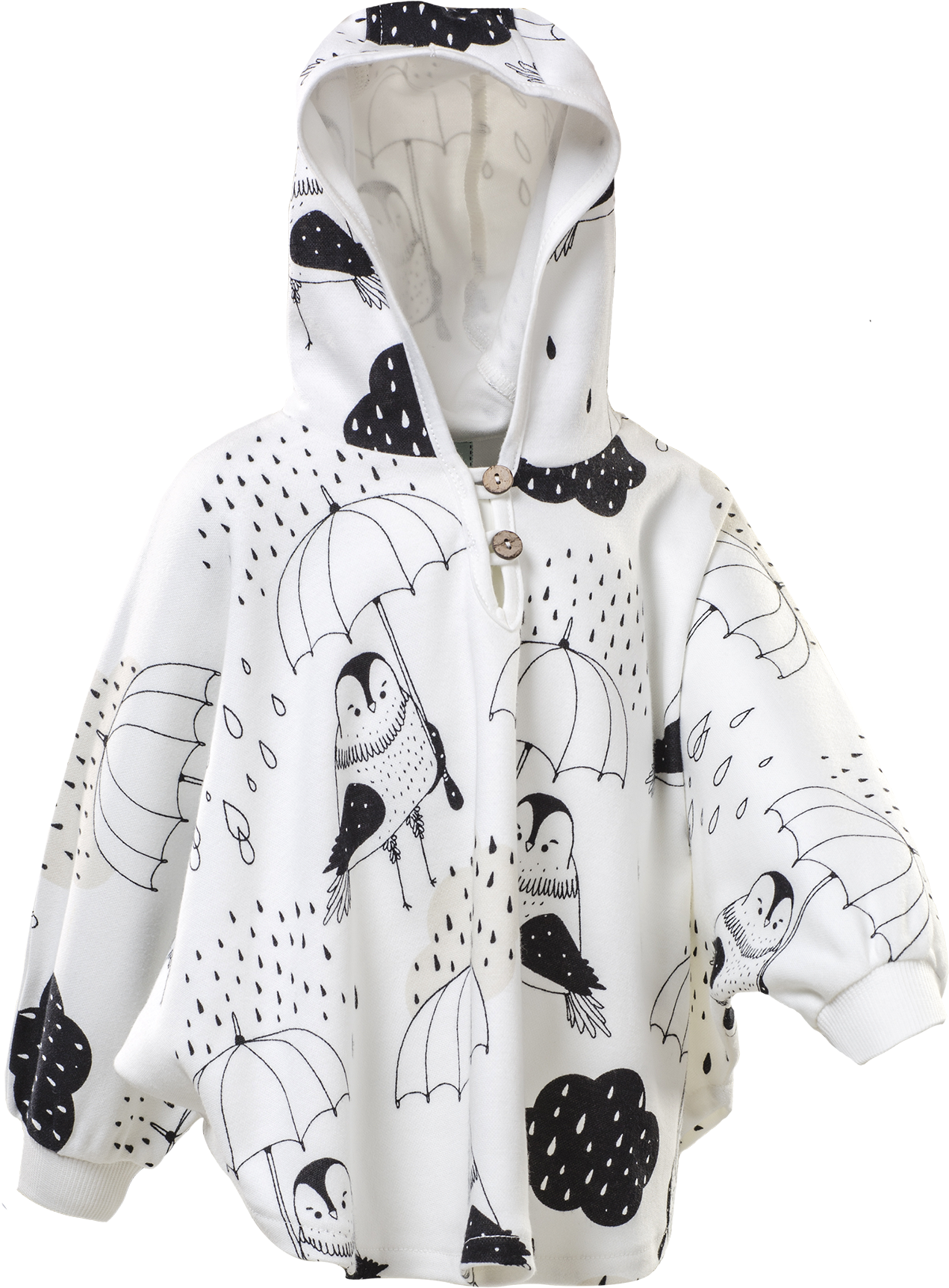 #d1451-bw - Poncho - Hoodie (1500x2055), Png Download