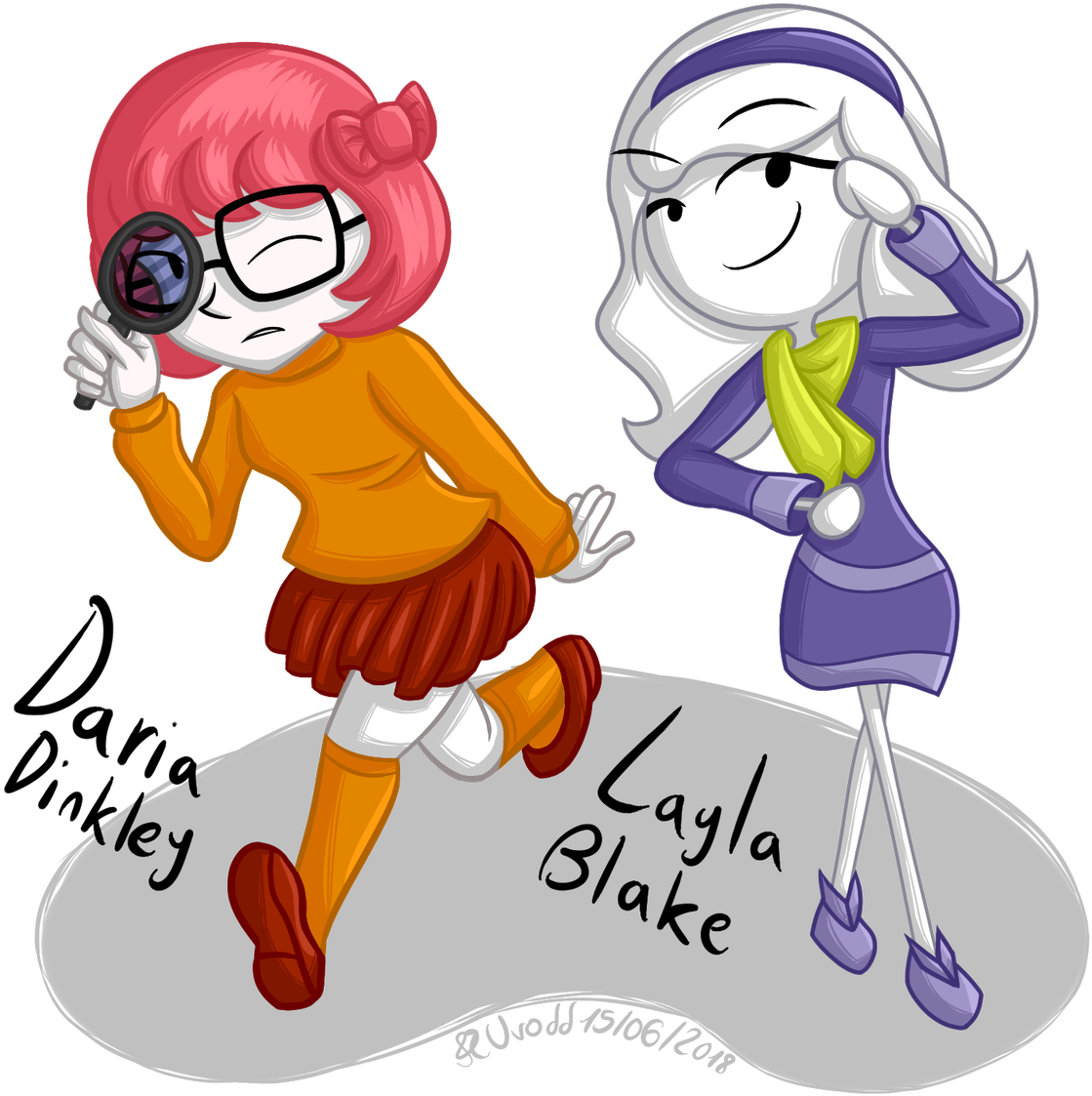 Uvodd My Main Girls Daria And Layla Cosplaying As Velma - Cartoon (1200x1200), Png Download
