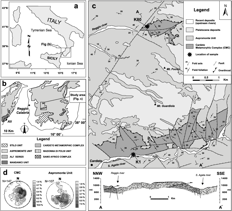 A) Sketch-map Of Aspromonte Massif In Southern Italy; - Map (768x698), Png Download