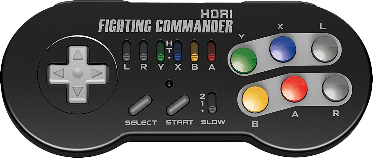 Hori Wireless Fighting Commander Controller - Hori Fighting Commander Super Nes (1188x503), Png Download