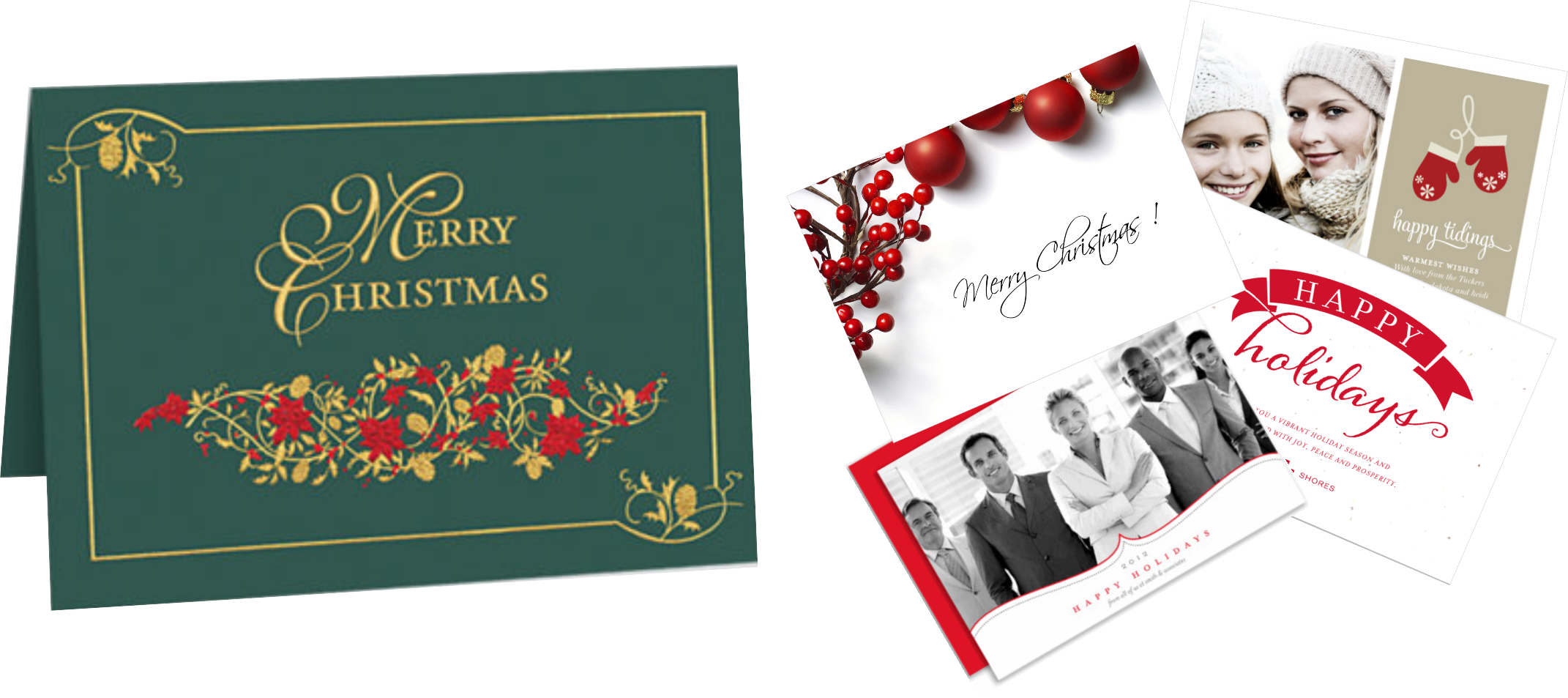 Holiday Greeting Cards - Christmas Card (2142x953), Png Download