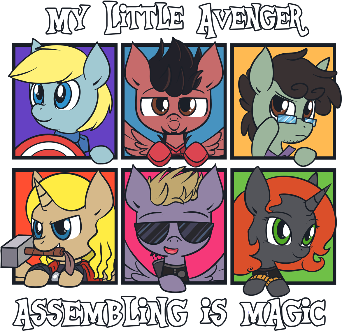 Avengers Bruce Banner Tony Stark Thor Iron Man Captain - Avengers Watch My Little Pony (1176x1193), Png Download