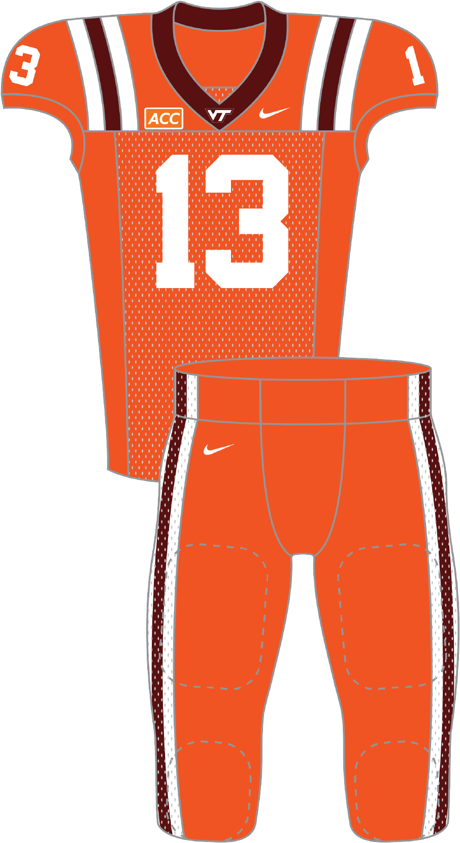 Virginia 2013 Orange Uniform - Sports Jersey (979x1667), Png Download