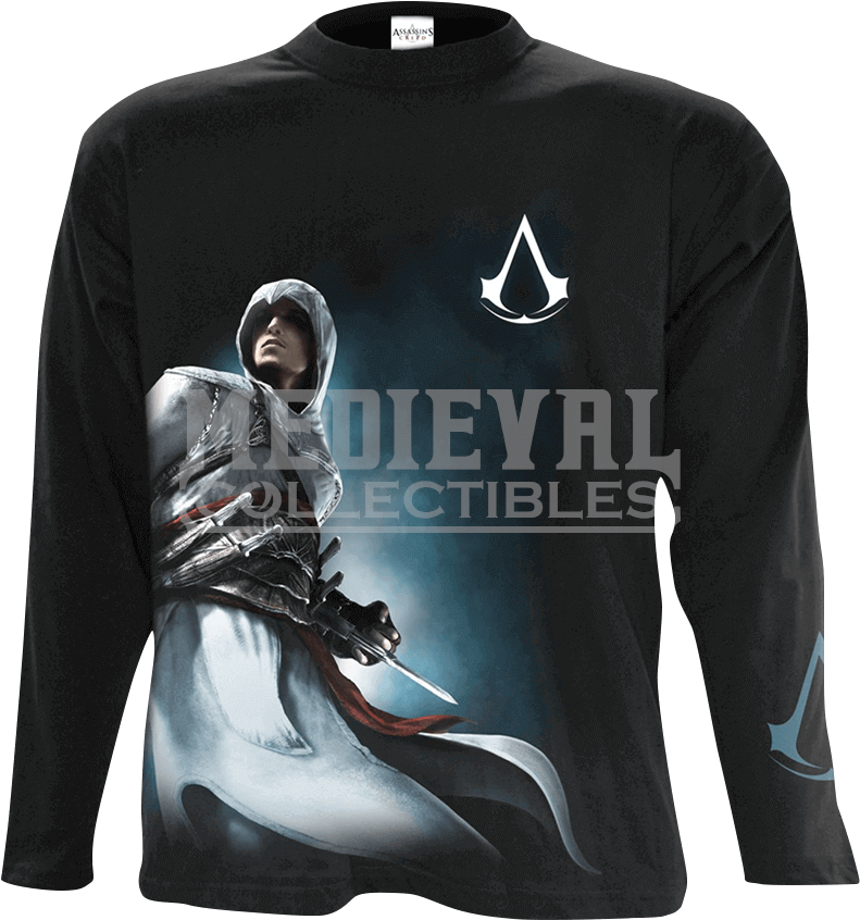 Assassins Creed Altair Side Print Long Sleeve T Shirt - Altair Assassin's Creed Halloween Outfits (850x850), Png Download