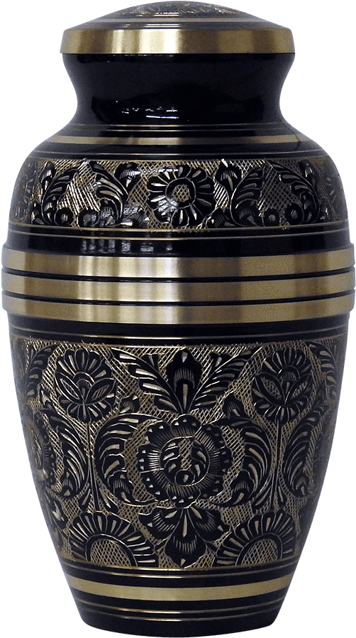 Ornate Black Cremation Urn - Porcelain (1000x1000), Png Download