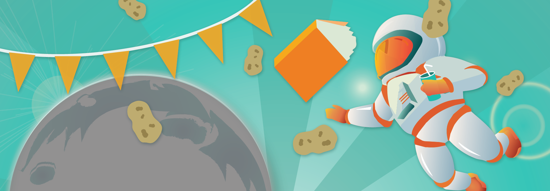 Banner Outer Space Party - Illustration (1793x623), Png Download