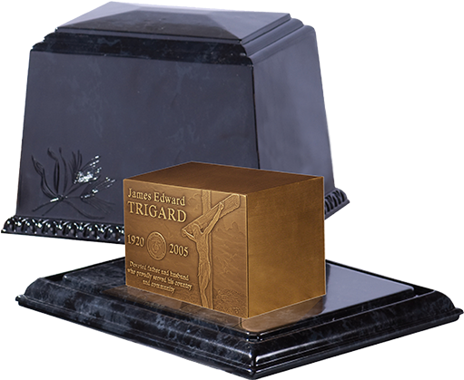 Black Marble With Urn Cremation Urn Vault - Funeral Urn Plaid Urn (800x454), Png Download