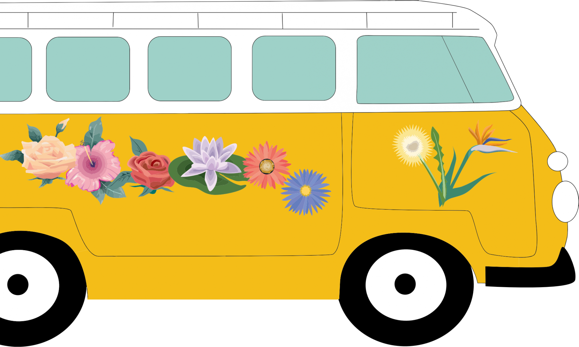 yellow hippie van