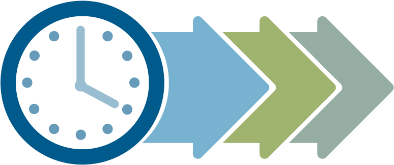 Graphic Clock With Arrows - Circle (1200x485), Png Download