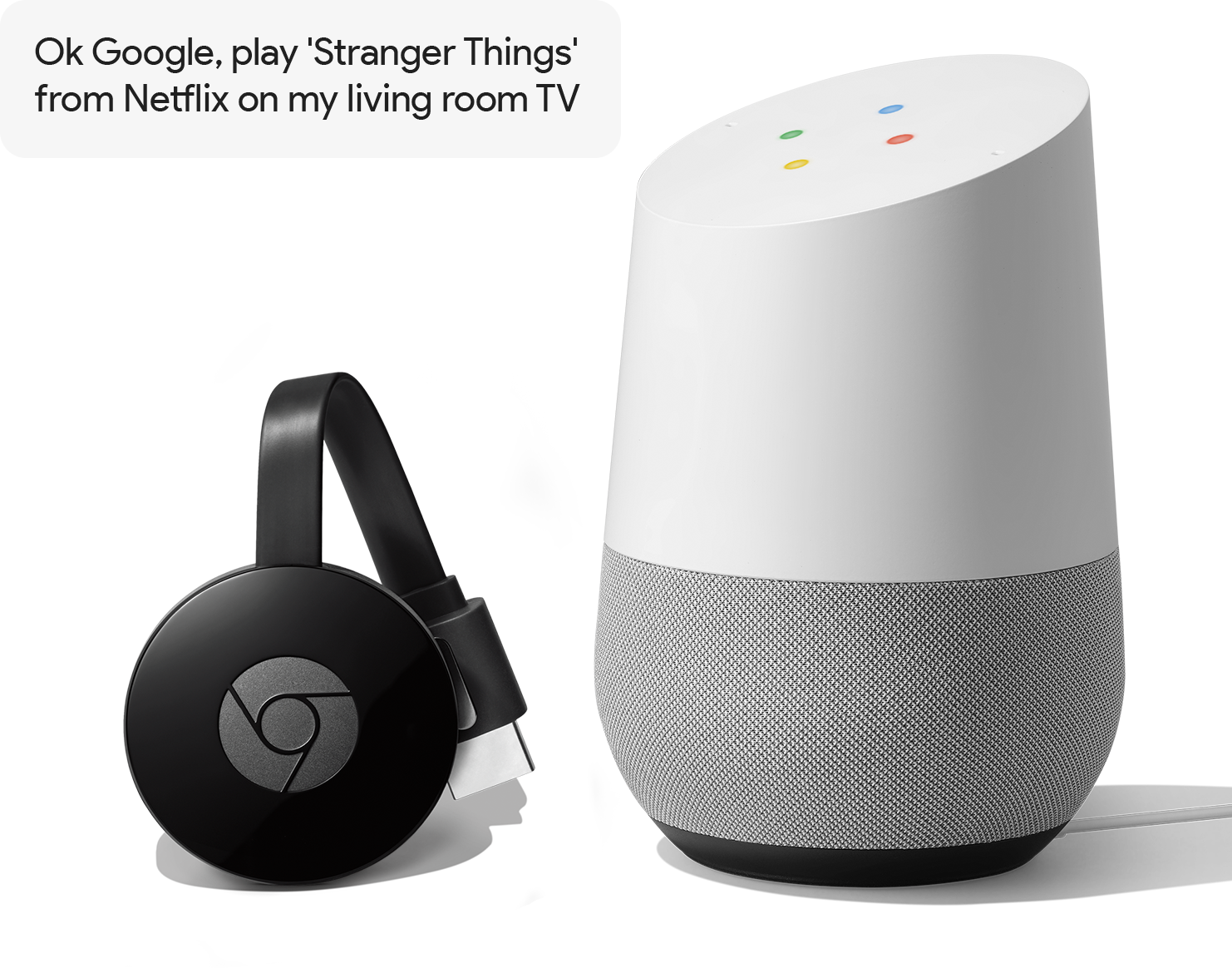 Start Streaming With Just Your Voice - Chromecast 3 (1482x1164), Png Download