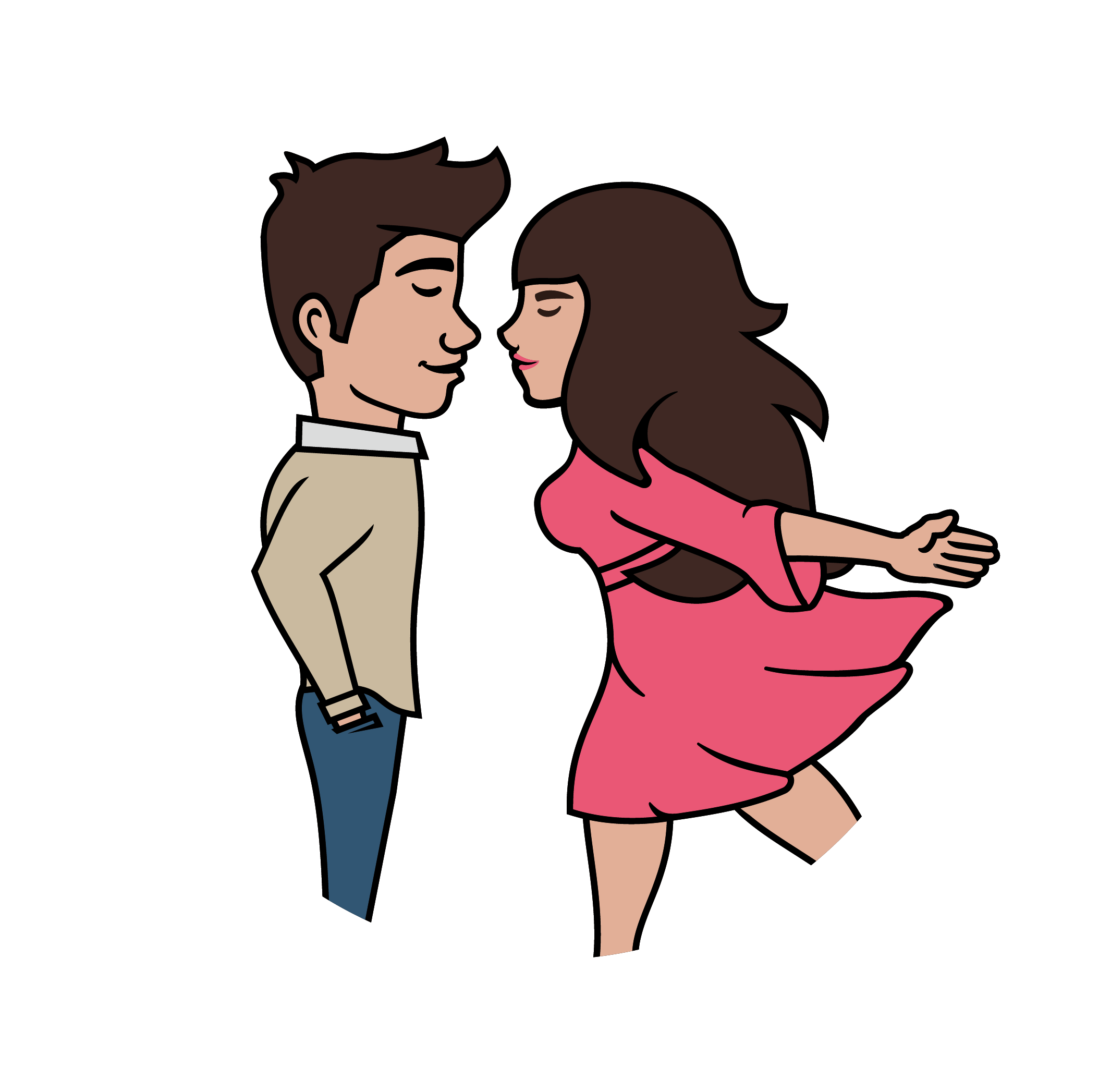 Cartoon Couple - Cartoon (2108x2094), Png Download