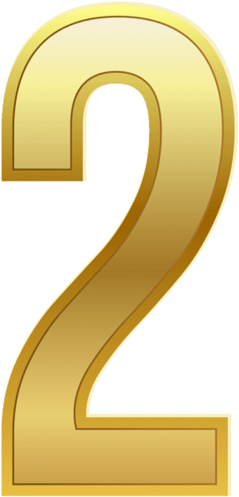 Free Png Download Number Two Gold Classic Clipart Png - Number (480x987), Png Download